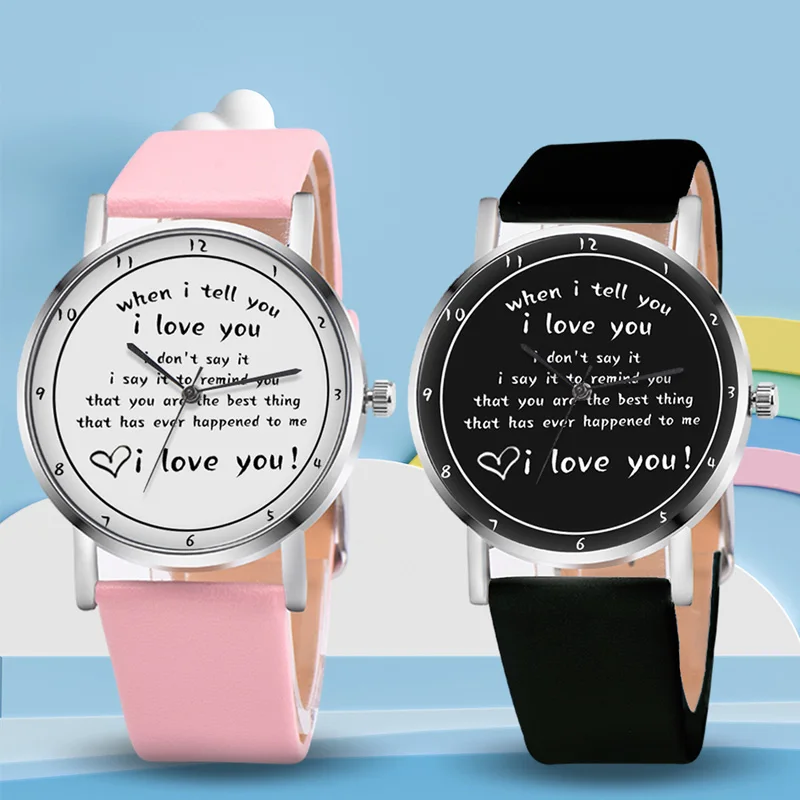 Letters Printed Watch Quartz Watch with PU Leather Strap I LOVE YOU Watch for Women Girls NYZ Shop
Letters Printed Watch Quartz Watch with PU Leather Strap I LOVE YOU Watch for Women Girls NYZ Shop