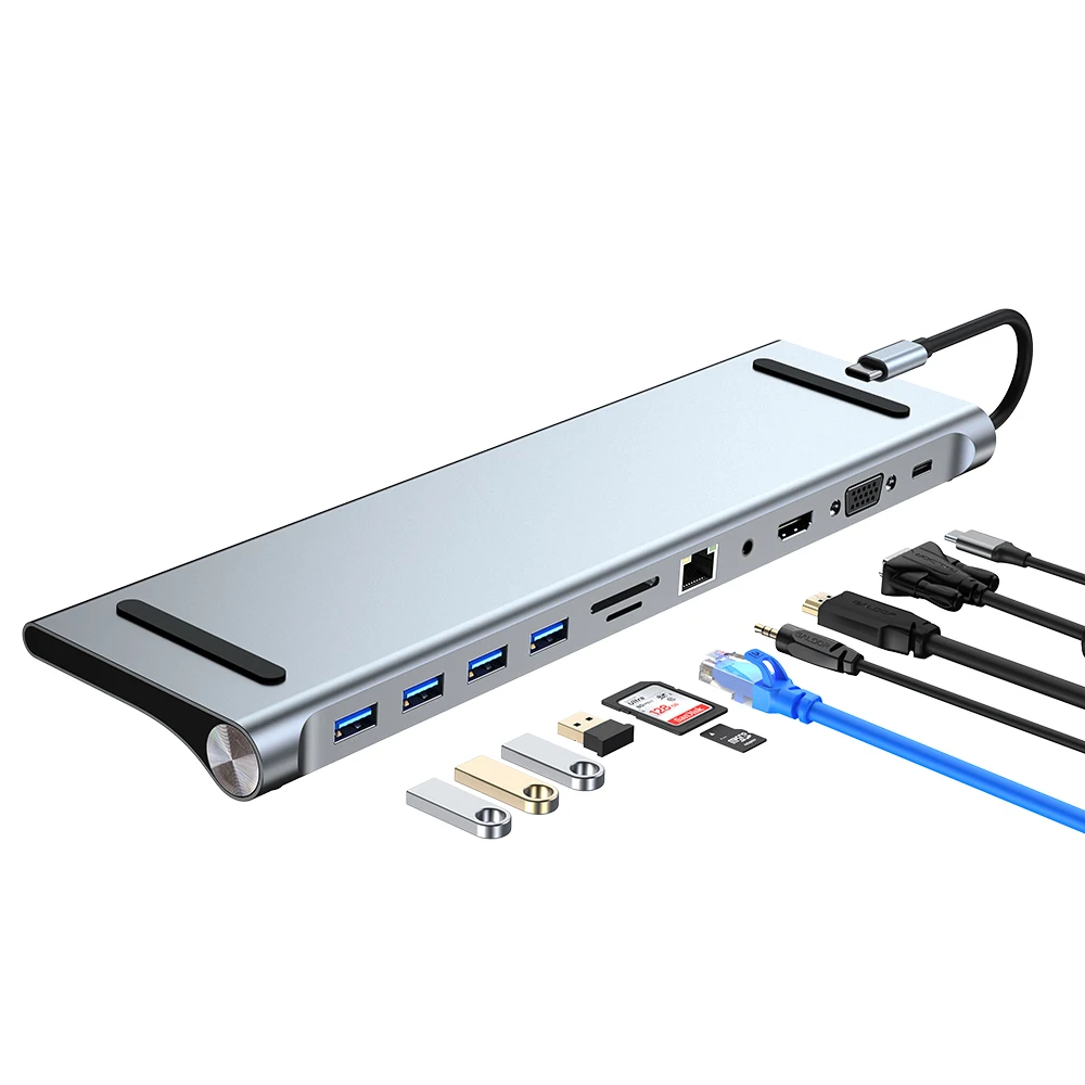 Стыковочная станция типа C док 11 12 в 1 адаптер MST двойной экран дисплея HDMI VGA PD lenovo