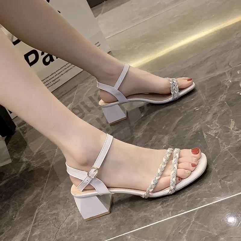 High Heel Sandals Women Crystal Narrow Band Open Toe Sandals Women shoes Summer Party Dress Thick Heel Sandals Mujer 2021
High Heel Sandals Women Crystal Narrow Band Open Toe Sandals Women shoes Summer Party Dress Thick Heel Sandals Mujer 2021