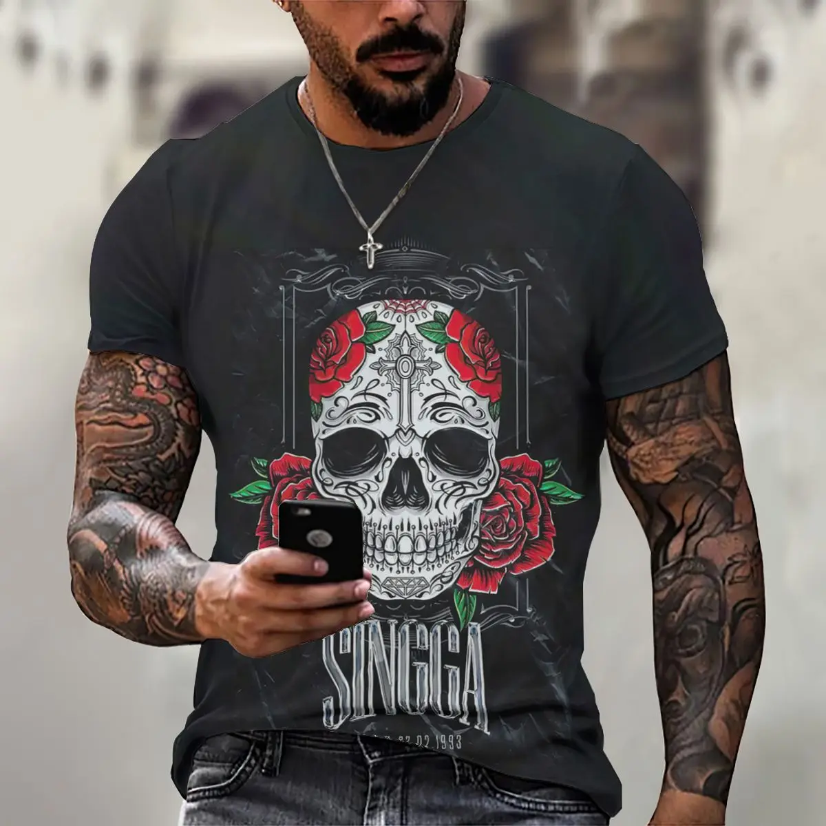 3D Printed Horror Skull T Shirt For Men Street Hip Hop Style Short Sleeve Tees Skeleton Pattern Oversized Unisex Clothing Tops
3D Printed Horror Skull T Shirt For Men Street Hip Hop Style Short Sleeve Tees Skeleton Pattern Oversized Unisex Clothing Tops