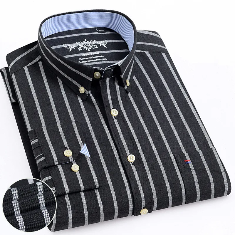 Men's Long Sleeve Work Shirts Striped Thick Cotton Oxford Design Men Clothing Social Chemise Homme Formal Business Shirts S0223
Men's Long Sleeve Work Shirts Striped Thick Cotton Oxford Design Men Clothing Social Chemise Homme Formal Business Shirts S0223