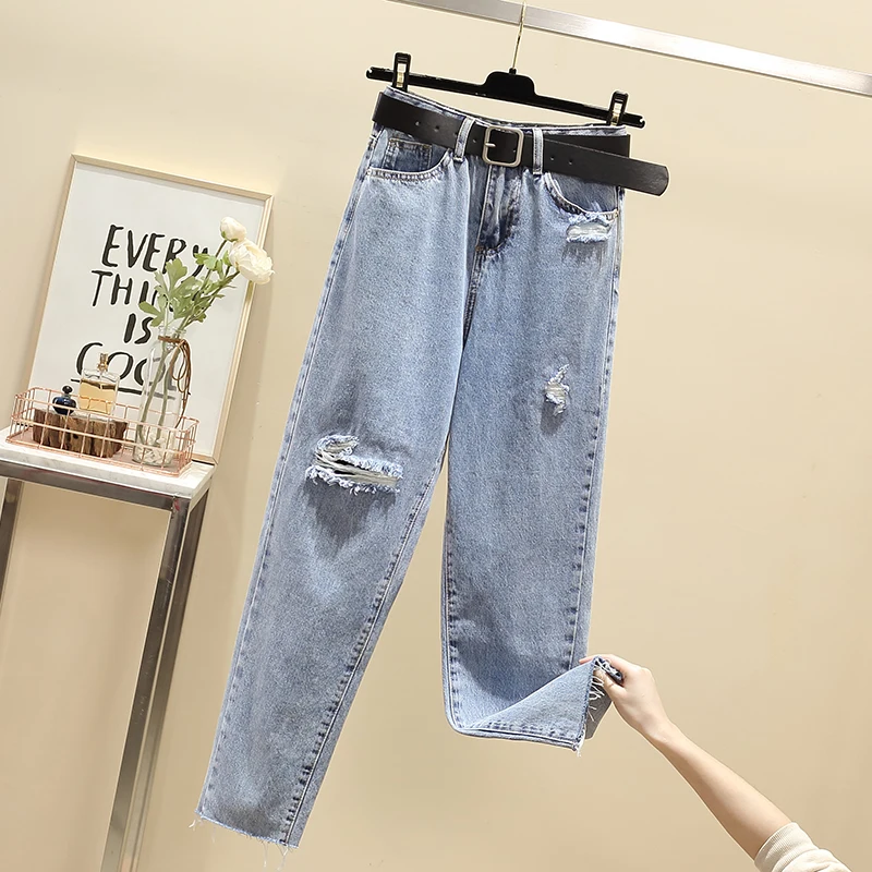 Large Size High Waist Ripped Denim Pants for Plump Girls Spring and Summer Korean Style Loose Slimming Straight Wide Leg Harem
Large Size High Waist Ripped Denim Pants for Plump Girls Spring and Summer Korean Style Loose Slimming Straight Wide Leg Harem