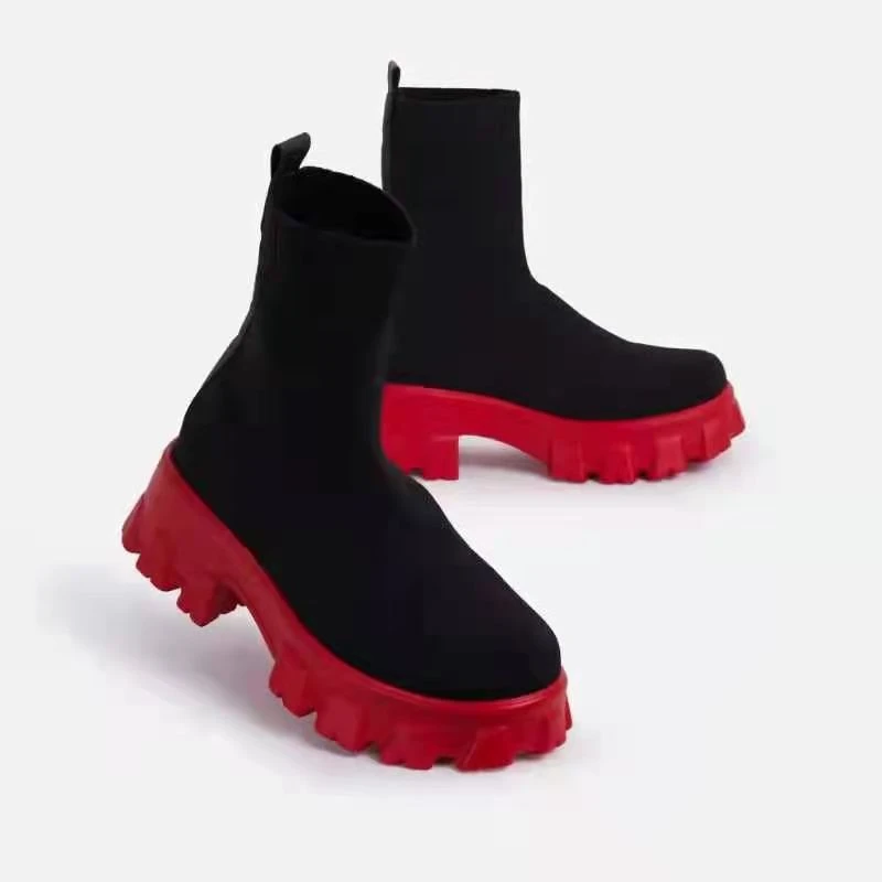 Women Autumn New Socks Shoes Stretch Fabric Mid-Calf Casual Platform Boots Net Soft Knitted Short Boots Female Plus Size Booties
Women Autumn New Socks Shoes Stretch Fabric Mid-Calf Casual Platform Boots Net Soft Knitted Short Boots Female Plus Size Booties