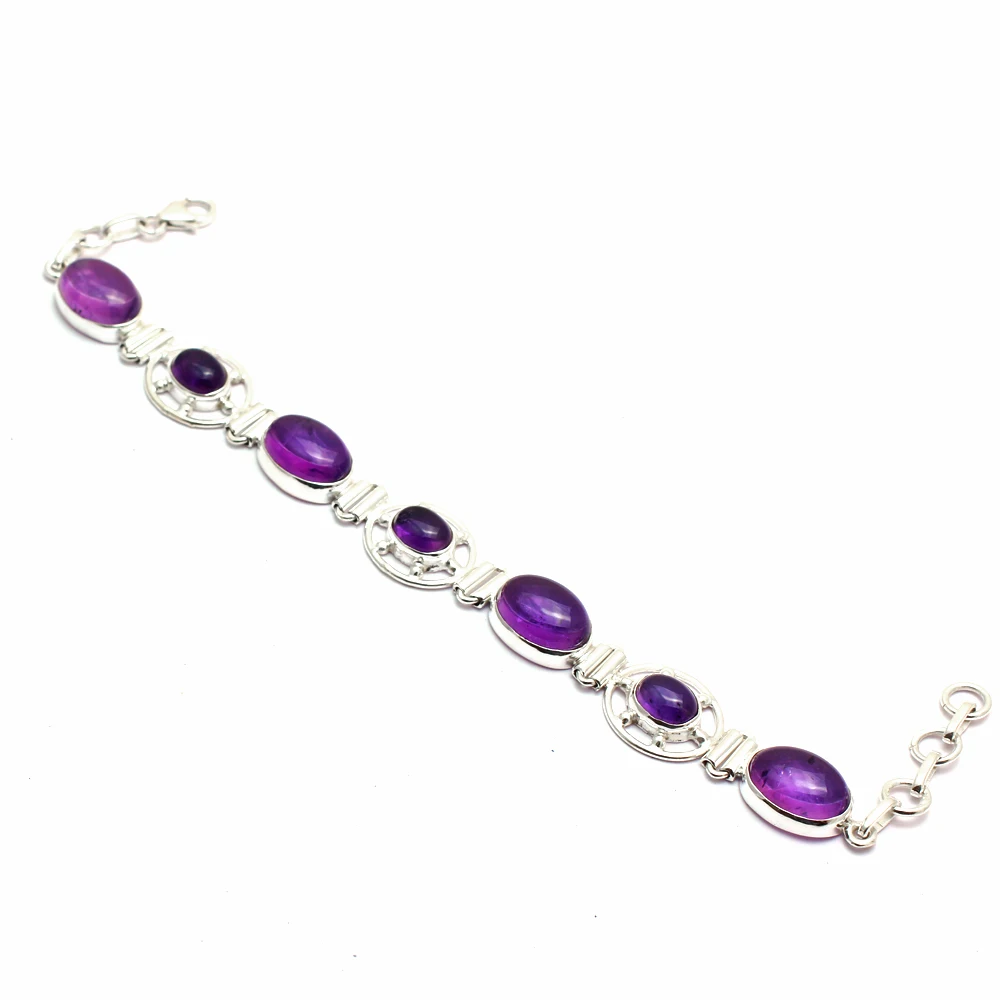 Genuine Amethyst Bracelet 925 Sterling Silver, Women Fine Jewelry Gift, 2SBR0171
Genuine Amethyst Bracelet 925 Sterling Silver, Women Fine Jewelry Gift, 2SBR0171