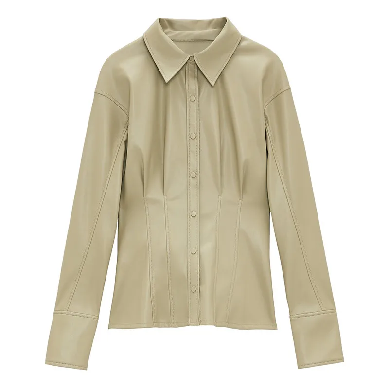 Autumn Spring PU Faux Leather Shirt Blouse Women Casual Buttons Black Shirts Female Long Sleeve Tops Blusas
Autumn Spring PU Faux Leather Shirt Blouse Women Casual Buttons Black Shirts Female Long Sleeve Tops Blusas