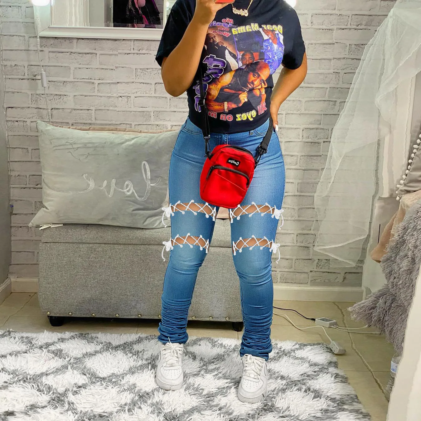 Bandage Ripped Hole Slim Trousers Women's New Style Solid Color Jeans Style Waist Type Fit Type Wash Length Age Decoration
Bandage Ripped Hole Slim Trousers Women's New Style Solid Color Jeans Style Waist Type Fit Type Wash Length Age Decoration