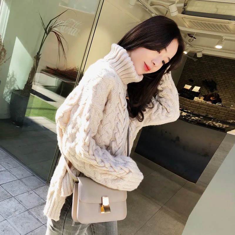 Fannic Winter Casual Twist Weave Loose Thick Knitted Red Turtleneck Sweater for Women
Fannic Winter Casual Twist Weave Loose Thick Knitted Red Turtleneck Sweater for Women
