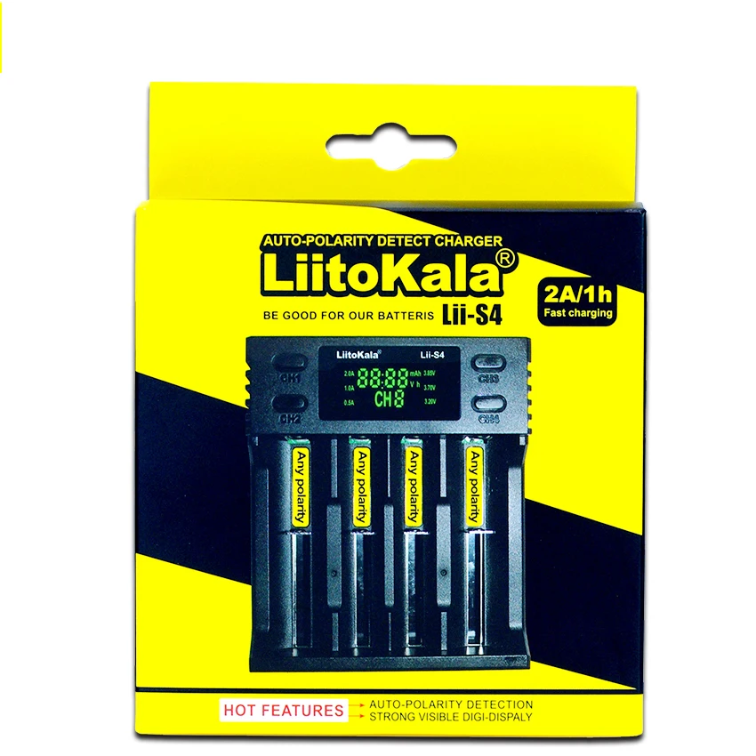 Умное зарядное устройство Liitokala Lii-S4 liis4 с ЖК-дисплеем для аккумуляторов 3 7 в Li-on 18650