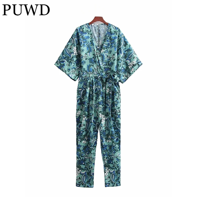 PUWD Casual Girl Playsuit 2021 Summer Fashion Ladies High Waist Streetwear Blue Print Jumpsuit Vintage Women Casual Jumpsuit
PUWD Casual Girl Playsuit 2021 Summer Fashion Ladies High Waist Streetwear Blue Print Jumpsuit Vintage Women Casual Jumpsuit