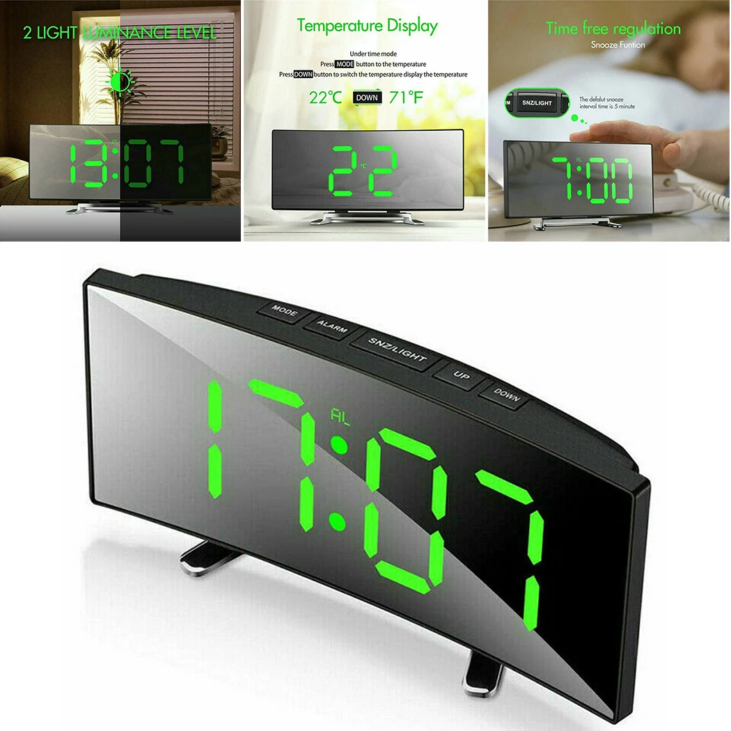 Electronic Alarm Clock Noiseless Design Digital LED Large Display Mirror Electronic Clock Digital Alarm Clock LED Mirror Clocks 
Electronic Alarm Clock Noiseless Design Digital LED Large Display Mirror Electronic Clock Digital Alarm Clock LED Mirror Clocks
