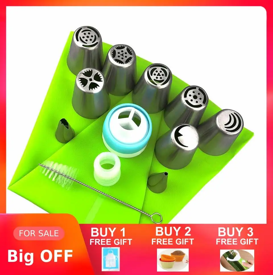 New 13pcs/Set Confectionery Bag With Nozzles Icing Piping Tip Stainless Steel Cake Decorating Tool Pastry Cream Spout For Baking
New 13pcs/Set Confectionery Bag With Nozzles Icing Piping Tip Stainless Steel Cake Decorating Tool Pastry Cream Spout For Baking