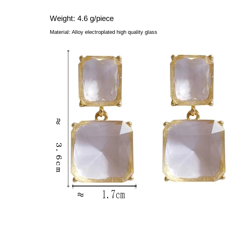 Korean Baroque Retro Temperament Crystal Clip Earrings Creative Transparent Simple Geometric Square Clip on Earrings No Hole
Korean Baroque Retro Temperament Crystal Clip Earrings Creative Transparent Simple Geometric Square Clip on Earrings No Hole