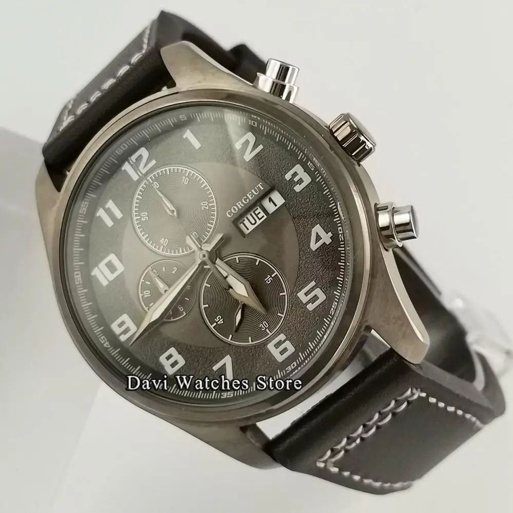 41 мм коричневый циферблат кварцевые мужские часы кофейного цвета pvd чехол