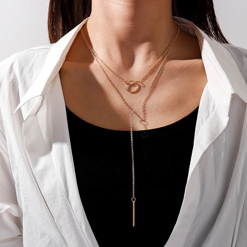 Trendy Circle Strip Pendants Necklaces for Women Hollow Simple Style Geometric Tassel Multilayered Chain Necklace Daily Jewelry
Trendy Circle Strip Pendants Necklaces for Women Hollow Simple Style Geometric Tassel Multilayered Chain Necklace Daily Jewelry
