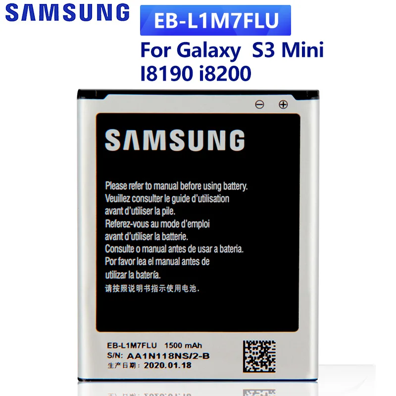 Оригинальный сменный EB L1M7FLU для SAMSUNG Galaxy S3 Mini S3Mini GT I8190 I8190N i8200|battery 150 mah|150 mah batterybattery