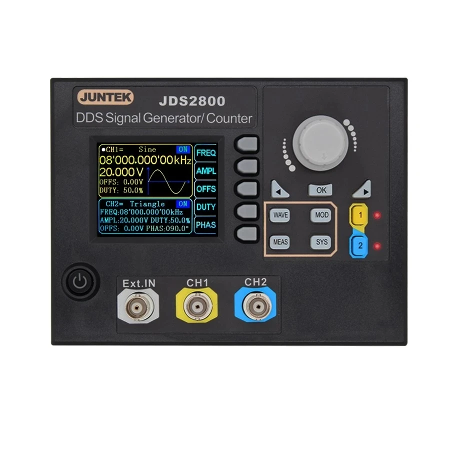 JDS2800 15/40/60MHz мозаичный панельный тип генератора сигналов DDS двухканальный