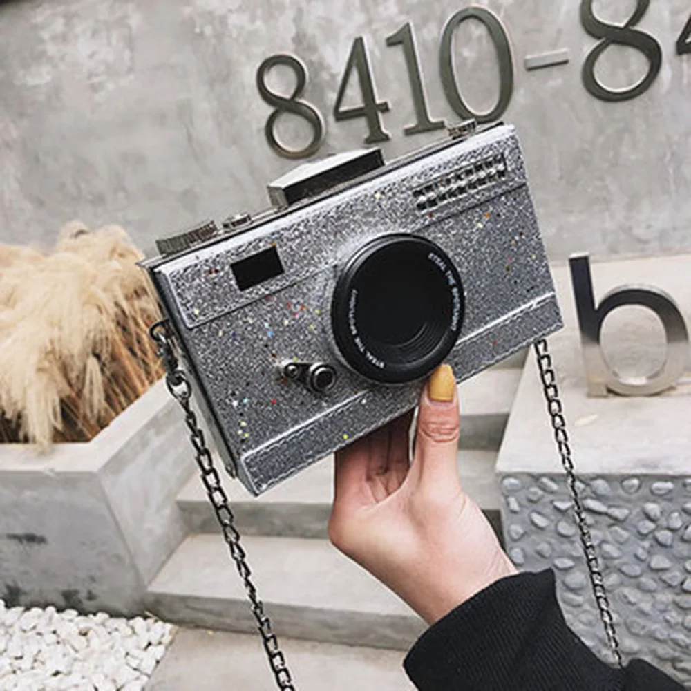 Luxury Sequined Camera Shape Shoulder Bags Women Fashion Chains Mini Purse Bag Lady Corssbody Bag Girl Gift
Luxury Sequined Camera Shape Shoulder Bags Women Fashion Chains Mini Purse Bag Lady Corssbody Bag Girl Gift