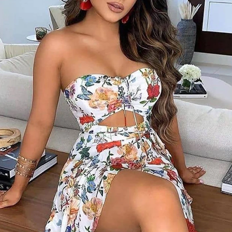 Two-piece Sexy Floral Strapless Female Party Dress Fashion Hollow Slit Long Skirt Elegant Sleeveless Beach Summer Y2k
Two-piece Sexy Floral Strapless Female Party Dress Fashion Hollow Slit Long Skirt Elegant Sleeveless Beach Summer Y2k