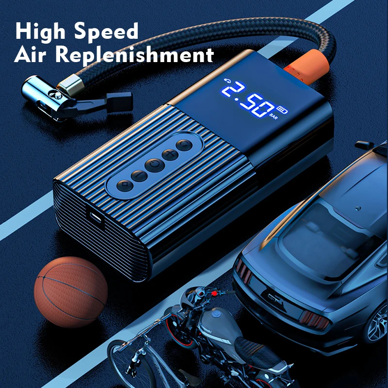 Car Air Compressor Inflator Pump LED Lamp For Car Motorcycle Bicycle Tire Inflatable Wireless Electric Smart Air Pump
Car Air Compressor Inflator Pump LED Lamp For Car Motorcycle Bicycle Tire Inflatable Wireless Electric Smart Air Pump