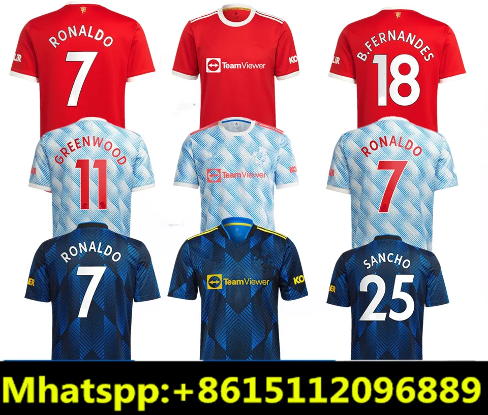 

21 22 Manchester soccer jerseys UNITED CAVANI UTD VAN DE BEEK B. FERNANDES RASHFORD HUMANRACE football shirt man kids kit