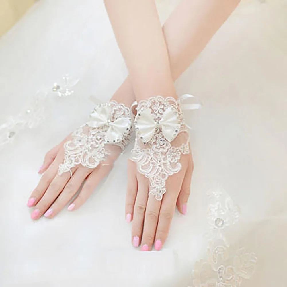 Floral Decoration Lace Brides Gift Fingerless Wedding Drill Christmas Bowknot Women Gloves
Floral Decoration Lace Brides Gift Fingerless Wedding Drill Christmas Bowknot Women Gloves