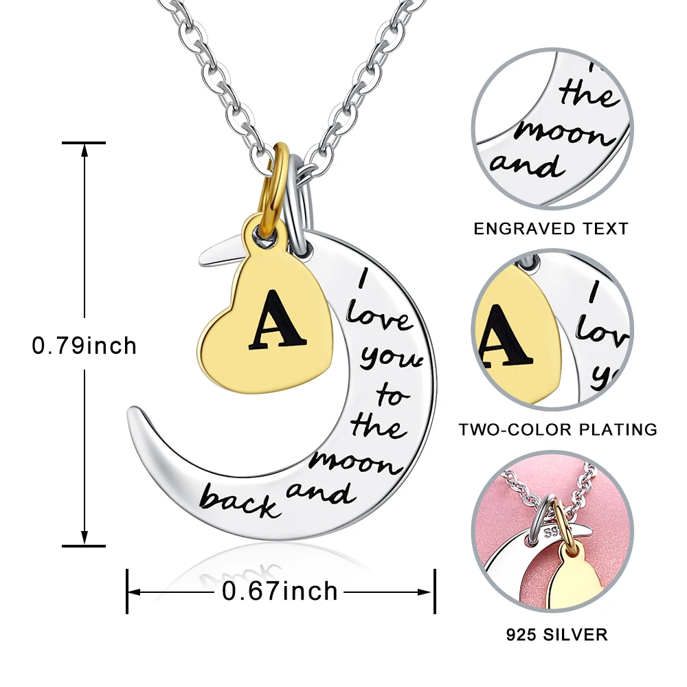 Moon Gold Color Heart Letter Pendant Chain 925 Sterling Silver 26 Alphabet Love Necklace For Women 2021 Anniversary Jewelry Gift
Moon Gold Color Heart Letter Pendant Chain 925 Sterling Silver 26 Alphabet Love Necklace For Women 2021 Anniversary Jewelry Gift