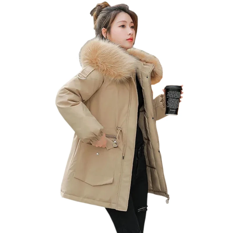 Winter Down Padded Jacket Women's Parka Mid-length 2021 New Big Fur Collar Korean Version Parkas Loose Thick Jackets Women Coats
Winter Down Padded Jacket Women's Parka Mid-length 2021 New Big Fur Collar Korean Version Parkas Loose Thick Jackets Women Coats