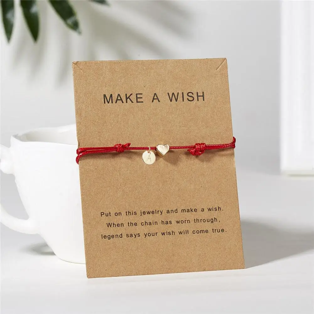 Letter Coin Love Heart Bracelet for Women Men's Fashion Charm Braided Lucky red strings Bangle Jewelry Gift | Украшения и