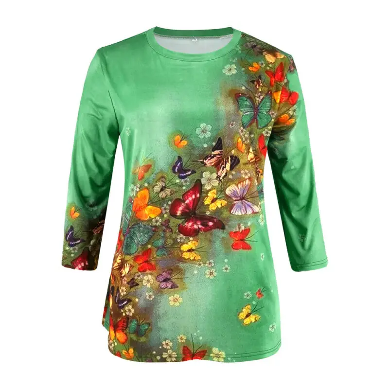 Womens Ladies Crew Neck Butterfly Floral Print Tee 3/4 Sleeve Casual Tops Blouse
Womens Ladies Crew Neck Butterfly Floral Print Tee 3/4 Sleeve Casual Tops Blouse
