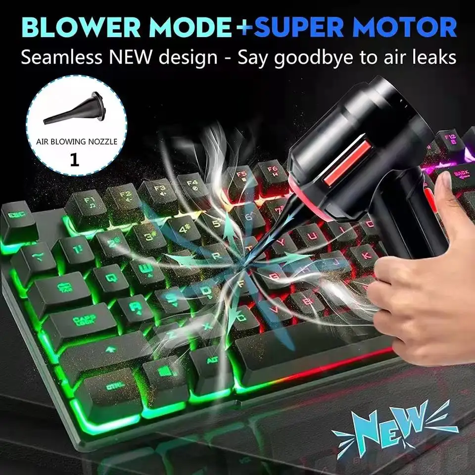 Compressed Portable Air Blower Mini Vacuum 3-In 1,Wireless Air Duster Cleaner,Vacuum Cleaner Computer PC Keyboard HEPA Filters
Compressed Portable Air Blower Mini Vacuum 3-In 1,Wireless Air Duster Cleaner,Vacuum Cleaner Computer PC Keyboard HEPA Filters