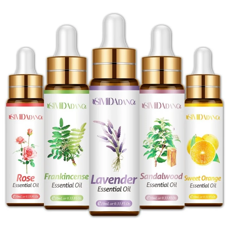 

10ML Lavender Eucalyptus Pure Essential Oils Diffuser Rose Lemon Jasmine Vanilla Mint Sandalwood Bergamot Tea Tree Aroma Oil