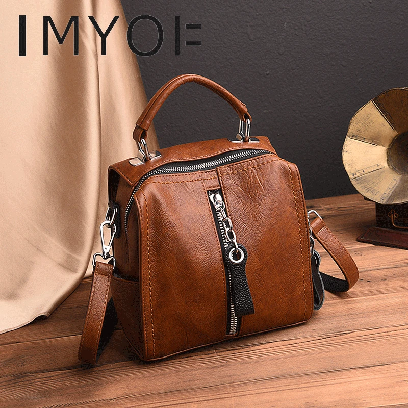IMYOK Women's 2021 New Soft Genuine Leather Backpack Female Fashion Traveling Backpack Retro Large Capacity Handbag And Purse
IMYOK Women's 2021 New Soft Genuine Leather Backpack Female Fashion Traveling Backpack Retro Large Capacity Handbag And Purse