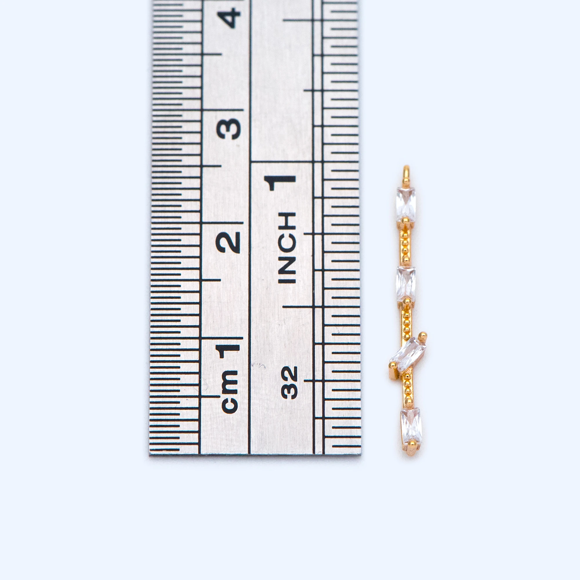 10pcs CZ paved Gold Bar Charm 25x3mm, Gold Plated Brass Pendants (GB-1224) 
10pcs CZ paved Gold Bar Charm 25x3mm, Gold Plated Brass Pendants (GB-1224)