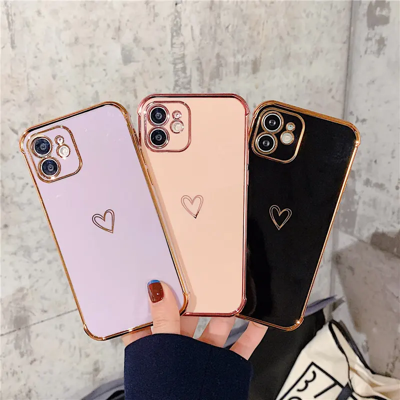 Electroplated Love Heart Phone Case For iPhone 12 11 Pro Max 12Mini XR XS X 7 8 Plus SE2020 Shockproof Protective Soft TPU Cover
Electroplated Love Heart Phone Case For iPhone 12 11 Pro Max 12Mini XR XS X 7 8 Plus SE2020 Shockproof Protective Soft TPU Cover