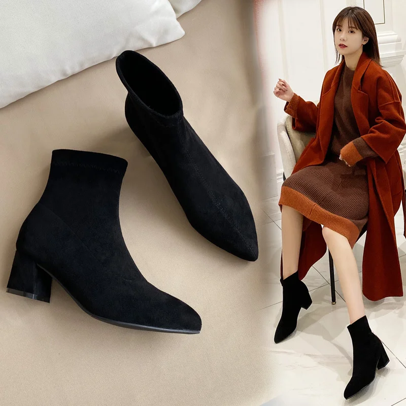 boots women's short boots 2020 new autumn and winter pointed elastic thin boots thick heel boots high heels
boots women's short boots 2020 new autumn and winter pointed elastic thin boots thick heel boots high heels