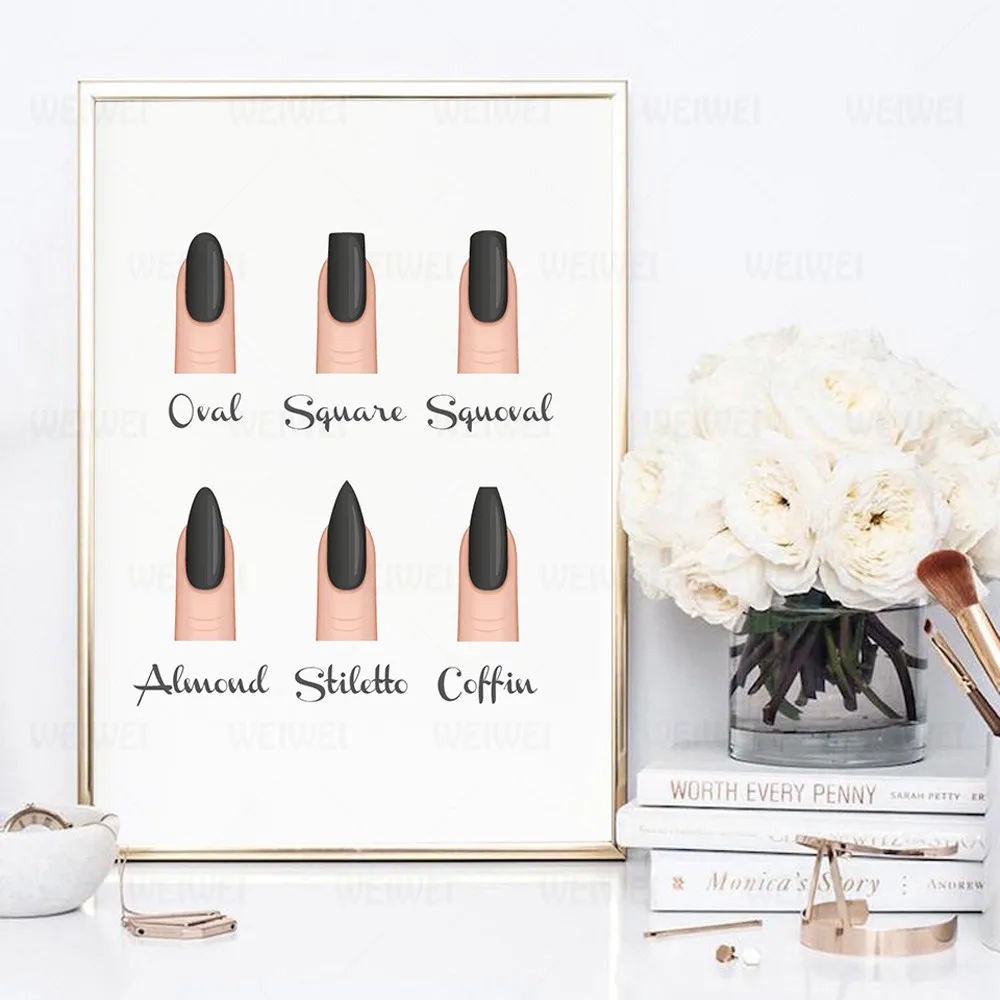 Acrylic Nail Shapes Beauty Salon Decor Fashion Posters And Prints Makeup Nail Gifts Nail Type Guide Art Canvas Painting Pictures
Acrylic Nail Shapes Beauty Salon Decor Fashion Posters And Prints Makeup Nail Gifts Nail Type Guide Art Canvas Painting Pictures