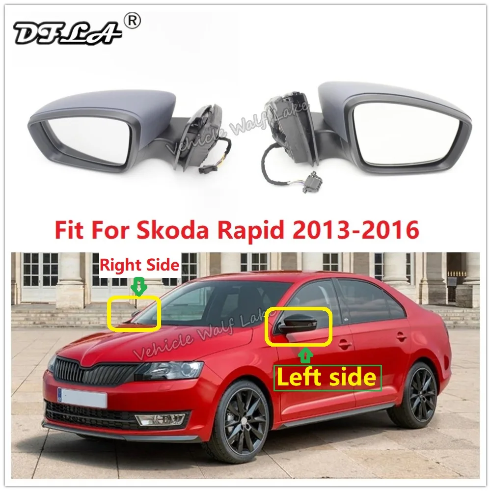 Зеркало заднее Регулируемое с подогревом для Skoda Rapid Sedan и Spaceback 2013 2014 2015 2016|Зеркала