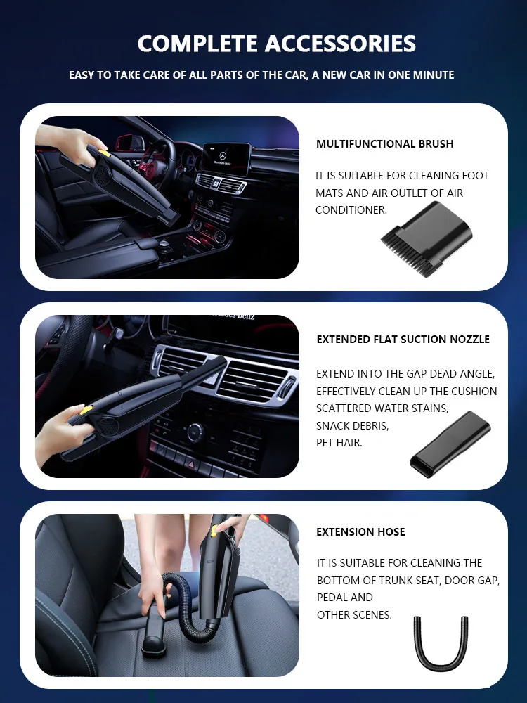Wireless Charging Car Vacuum Cleaner With High Power Suction Car&Home Using Small Mini Compact Handheld Car Interior Scrap Clean
Wireless Charging Car Vacuum Cleaner With High Power Suction Car&Home Using Small Mini Compact Handheld Car Interior Scrap Clean