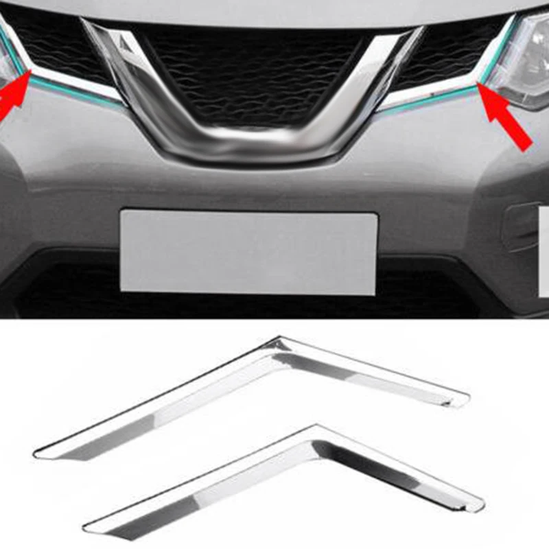 2 шт. хромированный передний сетчатый решетчатый светильник для Nissan Rogue X-Trail T32 2014