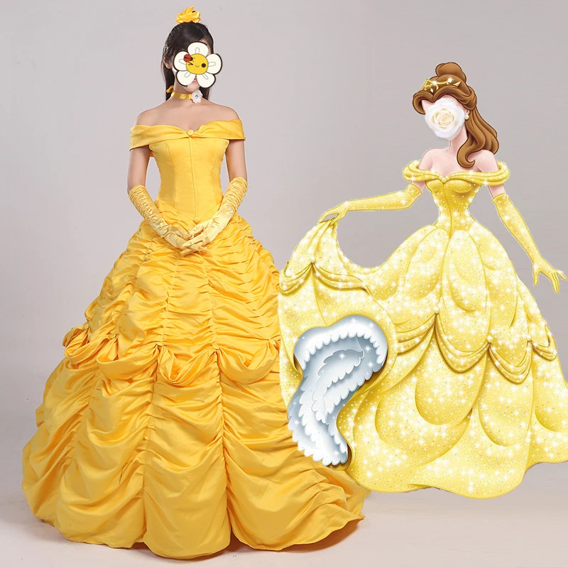 Anime Belle Beast Woman Girls Princess Gown Dress Ballgown Cosplay Christmas Halloween Party Stage Costume with Wig Gloves Gift
Anime Belle Beast Woman Girls Princess Gown Dress Ballgown Cosplay Christmas Halloween Party Stage Costume with Wig Gloves Gift