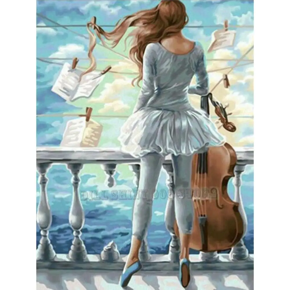 5D Diy Full Diamond Painting Rhinestone Embroidery Needlework with Accessories and Tools Kit Supply Arts Cello music girl 
5D Diy Full Diamond Painting Rhinestone Embroidery Needlework with Accessories and Tools Kit Supply Arts Cello music girl
