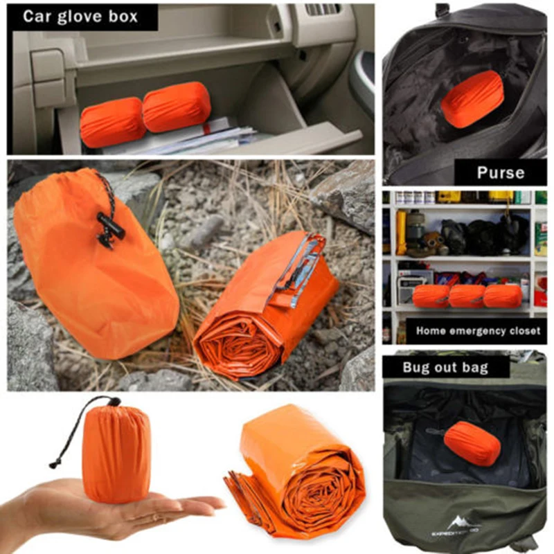 2 Pcs Emergency Sleeping Bag Portable Thermal Waterproof Outdoor Survival Camping Picnic Pad Orange Travel
2 Pcs Emergency Sleeping Bag Portable Thermal Waterproof Outdoor Survival Camping Picnic Pad Orange Travel
