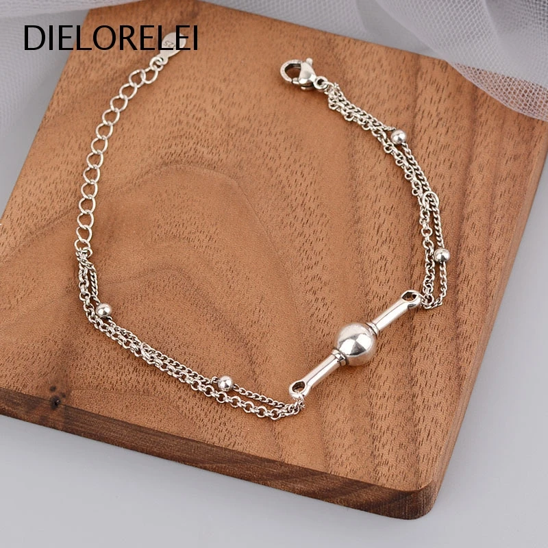 DIELORELEI 925 Sterling Silver Bracelets Style Simple Round Ball Thai Silver Retro For Women Temperament Prevent Allergy 
DIELORELEI 925 Sterling Silver Bracelets Style Simple Round Ball Thai Silver Retro For Women Temperament Prevent Allergy