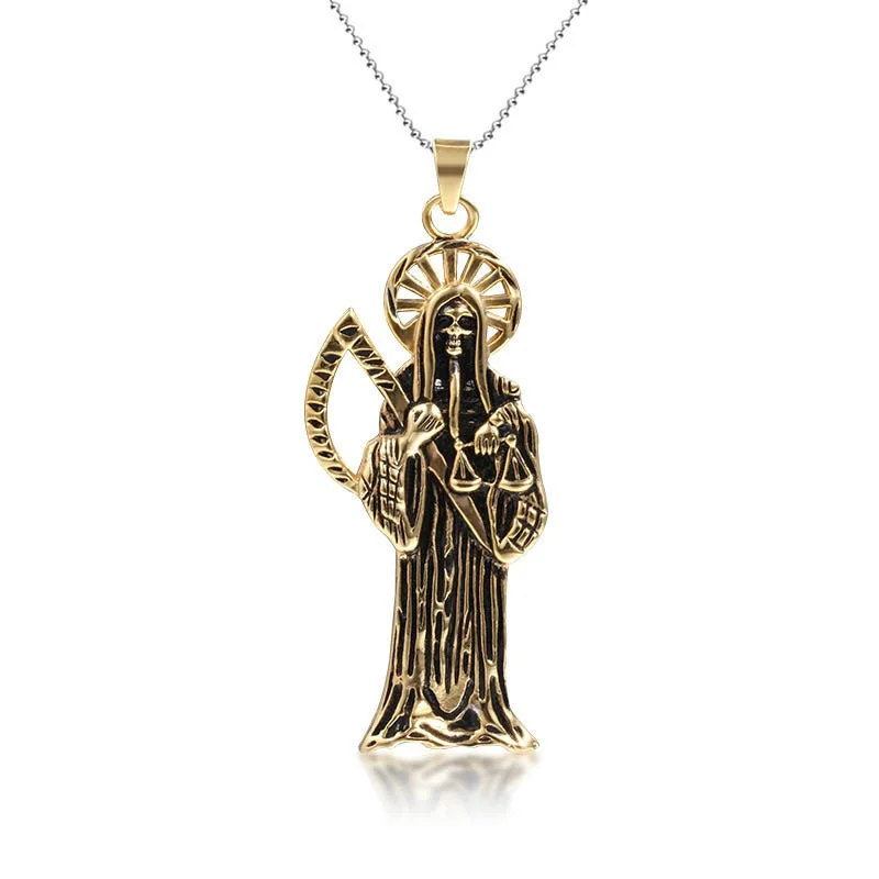 Fashion Hip-Hop Personality Death Skull Sickle Pendant Men Domineering Rock Rapper Necklace Jewelry
Fashion Hip-Hop Personality Death Skull Sickle Pendant Men Domineering Rock Rapper Necklace Jewelry