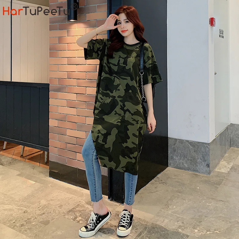 Girls Camouflage T Shirt Dress Women Cotton 2022 Summer Vestido Mujer Knee-Length Asymmetrical Hem Loose Casual Long Tees
Girls Camouflage T Shirt Dress Women Cotton 2022 Summer Vestido Mujer Knee-Length Asymmetrical Hem Loose Casual Long Tees