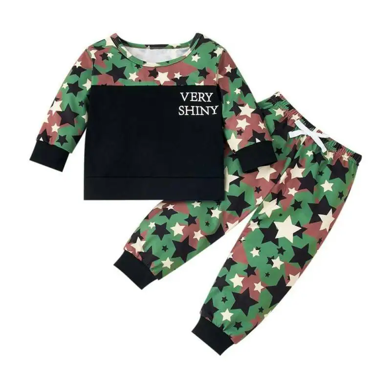 Baby Cute Star Print Long Sleeve Suit Cotton Camouflage Casual Round Neck Top Loose Pants Boys Fashion Two Piece Sets
Baby Cute Star Print Long Sleeve Suit Cotton Camouflage Casual Round Neck Top Loose Pants Boys Fashion Two Piece Sets
