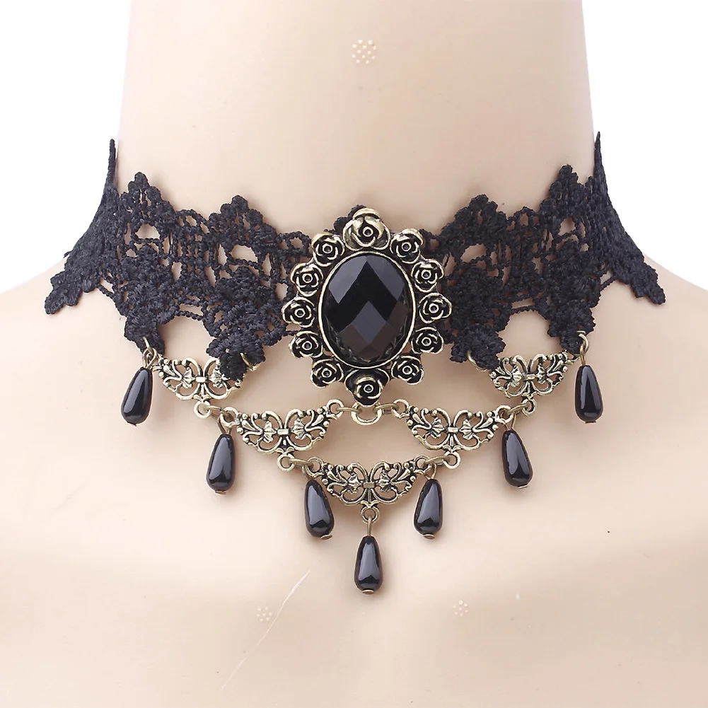 Gothic Chokers Black Lace Neck Choker Necklace Vintage Victorian Sexy Collar Women Chocker Steampunk Jewelry
Gothic Chokers Black Lace Neck Choker Necklace Vintage Victorian Sexy Collar Women Chocker Steampunk Jewelry