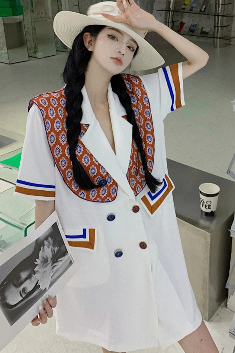 White Chiffon Elegant Dress Women Short Sleeve Mini England Style Party Dress Female Summer 2020 Patchwork Blazer Dress Office L
White Chiffon Elegant Dress Women Short Sleeve Mini England Style Party Dress Female Summer 2020 Patchwork Blazer Dress Office L