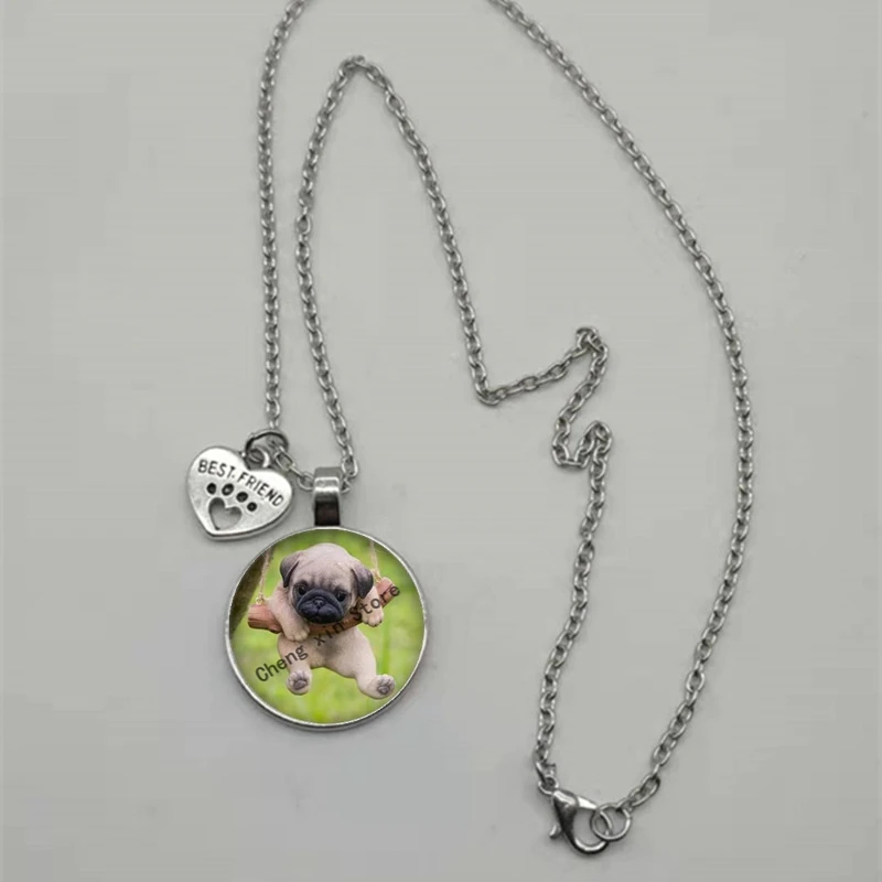 Ожерелье-Шарм Мопс с изображением собаки | Украшения и аксессуары