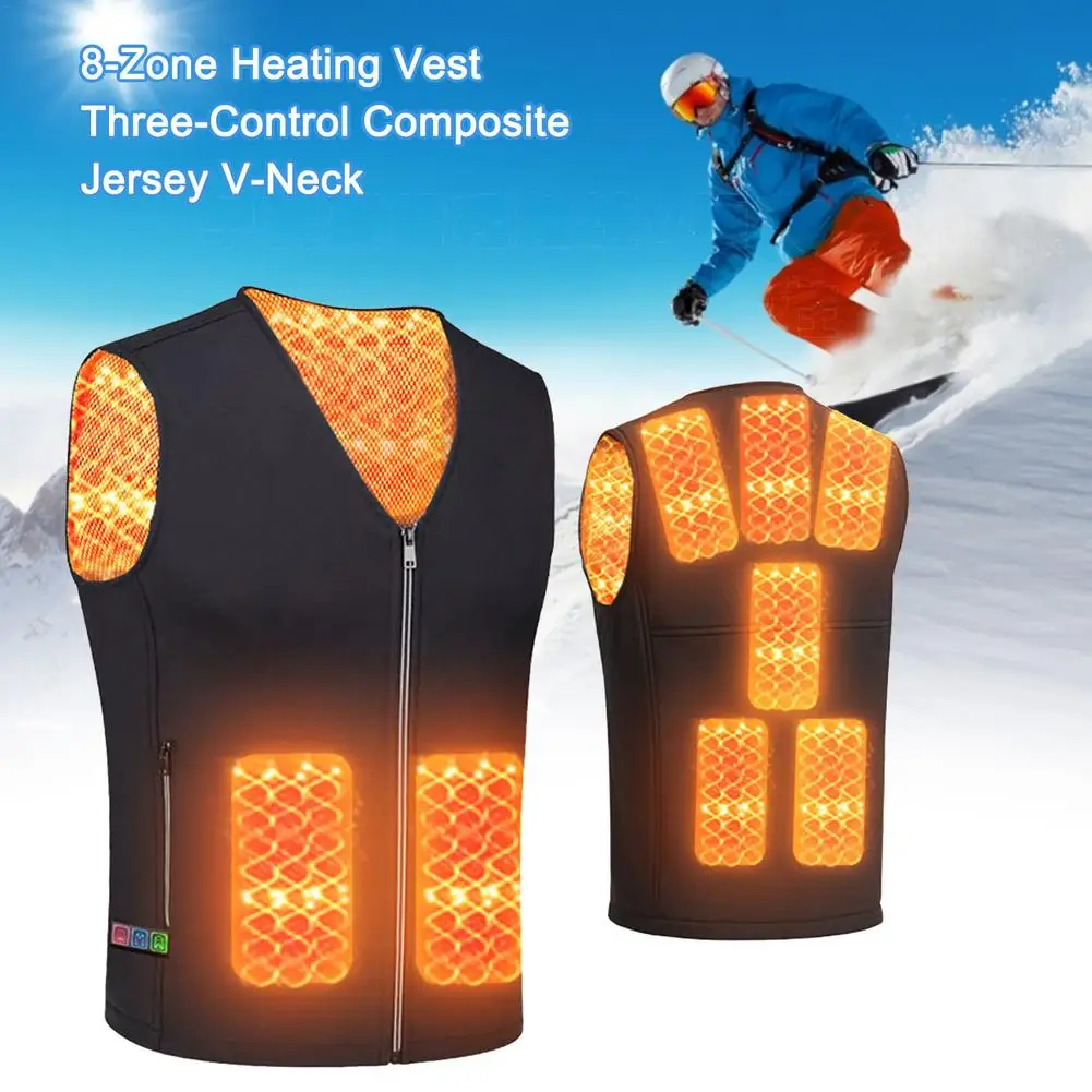 5V 8 Zones Smart Electric Heated Jacket Vests V-neck Heating Vest Gilet 3-speed Control Body Warmer Self-heating Clothes Coat
5V 8 Zones Smart Electric Heated Jacket Vests V-neck Heating Vest Gilet 3-speed Control Body Warmer Self-heating Clothes Coat